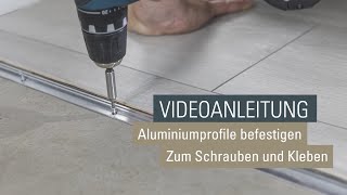 Montage Aluminiumprofile Übergangsprofil und Anpassungsprofil als Raumtrenner und Türen [upl. by Ecirtaemed]