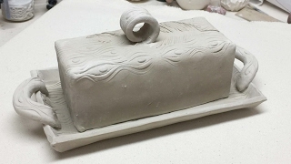 Creating a Lidded Butter Dish with a Textured Slab and a Focal Accent Ceramics II [upl. by Beesley]