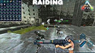 ARK MOBILE PVP  DAY 1  DAY 3  RAIDING AND TAMEIG RAFT BASE BUILD AND MERE [upl. by Neleb]