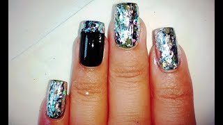 How to use nail foil without glue l Holographic Foil nail art l AlluringNails [upl. by Annemarie]