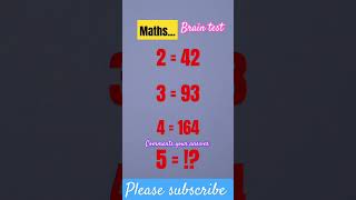 Brain test maths shorts [upl. by Maurili]