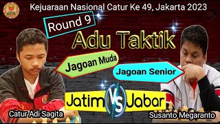 Kejurnas Catur Ke 49 Jakarta 2023  GM Susanto megaranto vs FM Catur Adi Sagita [upl. by Dloniger35]