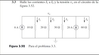 Analisis nodal Ejercicio 33  leyes de corrientes de kirchhoff  LCK [upl. by Negaem]