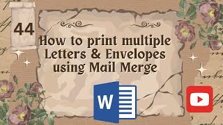 How to Print Multiple Letters and Envelopes using Mail Merge in MS Word  microsoftword [upl. by Linell790]