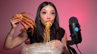 ASMR MY FIRST EVER MUKBANG 😋 SEAFOOD BOIL [upl. by Ymerrej]