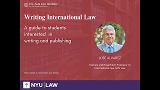 Writing International Law A guide to students interested in writing and publishing [upl. by Luing]