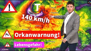 Orkanwarnung Orkanböen bis 140 kmh Unwetter bringt Lebensgefahr Nach Sturm Hitze bis 40 °C [upl. by Elayne961]