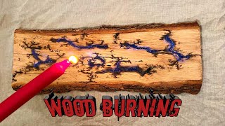 Lichtenberg wood burning figure with candles filling [upl. by Lemaj]