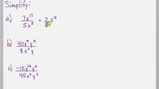 How to divide a monomial by a monomial [upl. by Collins]