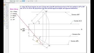 EngineeringVisulisation  Projection of Lines [upl. by Llecrad]