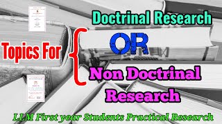 Topics For Doctrinal Research or Non Doctrinal Research [upl. by Cirala]