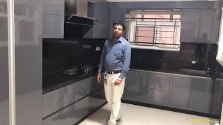 Grey amp Black Handleless Kitchen powered by HafeleBlum from Interazzocom [upl. by Kareem286]