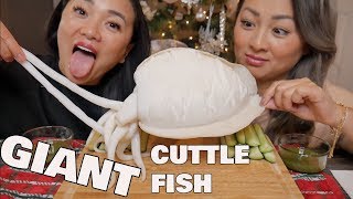 GIANT CUTTLE FISH Lets EAT Sister MUKBANG  SASVlogs [upl. by Muire341]