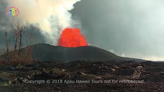 Kilauea eruption in Leilani Estates fissure 8 from Luana 6 AM June 8 2018 [upl. by Astrea522]