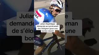 😅 Alaphilippe demande au caméraman de séloigner pour une  bonne raison shorts cycling [upl. by Ahsenahs]