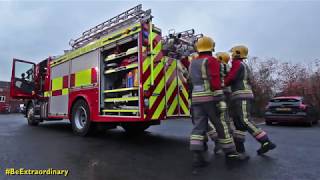 INSIDE STATION TURNOUT Dudley Brigade Response Vehicle Turnout  West Midlands Fire Service [upl. by Enneite]