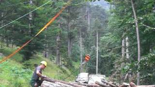 Maxwald Kleinseilbahn von Firma Josef Mairhofer Holzschlägerung amp Sägewerk [upl. by Yrem]