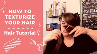 How to use Texturizing Shears  Tutorial  Haircuts at Home [upl. by Kato]