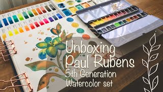 Unboxing Paul Rubens 5th generation watercolor set  Swatches 🌿 [upl. by Notsew325]