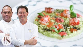 Il risotto ai gamberi in un 3 stelle Michelin italiano con Chicco e Bobo Cerea  Da Vittorio [upl. by Jeu]