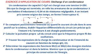 OSCILLATIONS ELECTRIQUES LIBRES EXERCICE 1 TERMINALE [upl. by Meekyh28]