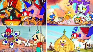 Cuphead  DLC  All Bosses With Wally Warbles Coop Fights ON Expert [upl. by Lore]