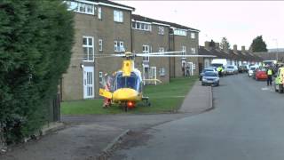 The air ambulance lands in Derwent drive Oakham [upl. by Abrahamsen]