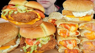 ASMR McDonalds Spicy Chicken Sandwich amp Pizza Pockets Mukbang Eating Sounds  No Talking [upl. by Yajiv]