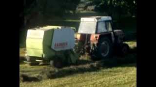 Lisování Sena s Traktorem Značky Zetor Crystal 8011 a Claas Rollant 46 Silage [upl. by Drew]