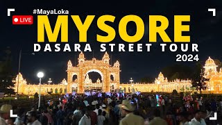 Street Tour of Mysore Dasara 2024 Live [upl. by Anola]