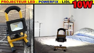 LIDL projecteur à led sans fil powerfix 10 watt Rechargeable 10W LED Spotlight Akku LEDStrahler [upl. by Nivla]