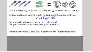 Simultaneous Equations 1 GCSE Higher Maths Tutorial 11 [upl. by Gabi]