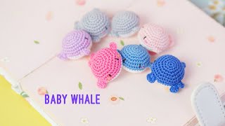 How to crochet a whale amigurumi ถักโครเชต์ปลาวาฬ [upl. by Nonnair]