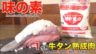 味の素で1ヶ月牛タン熟成肉作ってみた Insane MSG Dry Age Experiment [upl. by Anavi]