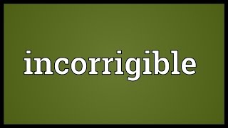 Incorrigible Meaning [upl. by Leumel]