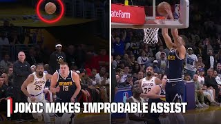 Nikola Jokic makes elite pass without even seeing the ball 😱  NBA on ESPN [upl. by Akitahs973]