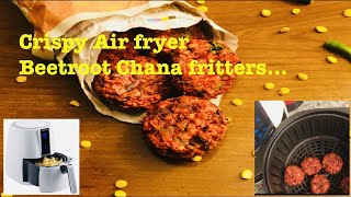 crispy Air Fryer Beetroot chana fritters or vada\air fryer beetroot chana vada or cutlets\kids snack [upl. by Ocinom]