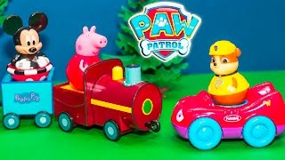 Unboxing the Peppa Pig Weeble Train and Gives Paw Patrol a Ride [upl. by Kathye]