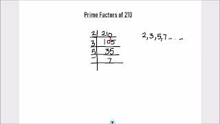 How to Find the Factors of 210  Express 210 as the Product of its Primes  Prime Factorization [upl. by Firahs]