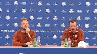 Ryder Cup 2018  Day 2 Players Press conference [upl. by Ellehcram]