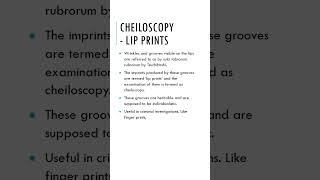 Cheiloscopy neetmds [upl. by Nurat]