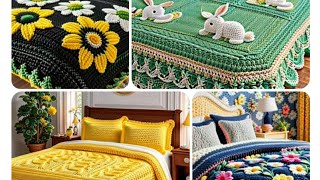 ELEGANT CROCHETED BEDSPREADS for Home decoration and Children 😍⚡Knitted blanket models [upl. by Priscella]