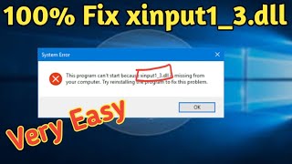 100 Fix xinput13dll file missing [upl. by Nixie112]