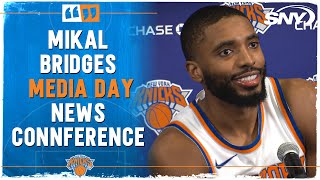 Mikal Bridges on joining Knicks KAT former Nova players new season hopes  Knicks Media Day  SNY [upl. by Amikay]