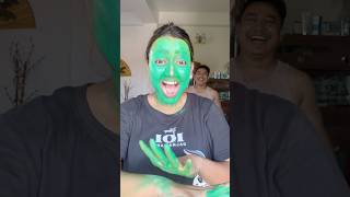 Cream ka Sath Colour 😱🤯🤣 Husband Wife Comedy Video comedy comedyfilms funny love shorts couple [upl. by Rainger]