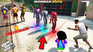 GTA 5  Franklin Shinchan amp Pinchan Stealing All Ironman Suits GTA 5 [upl. by Hgalehs]