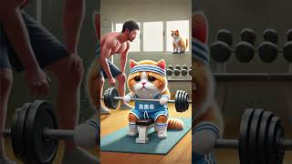 Cat lose weight and gain muscle 😹 cat cute [upl. by Adirem260]