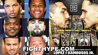 FIGHTERS amp EXPERTS PREDICT TEOFIMO LOPEZ VS GEORGE KAMBOSOS DAVIS HANEY BRADLEY PLANT amp MORE [upl. by Ileana]