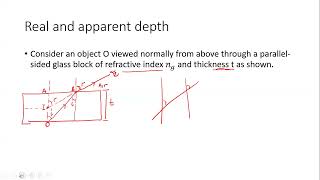 OPTICS  REAL AND APPARENT DEPTH LATERAL DISPLACEMENTDERIVATIONWORKED EXAMPLES [upl. by Arda551]