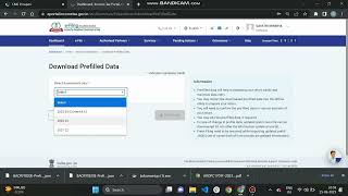 How to download prefilled Json file from Income tax portal [upl. by Forkey587]